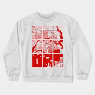 Singapore City Map Typography - Oriental Crewneck Sweatshirt